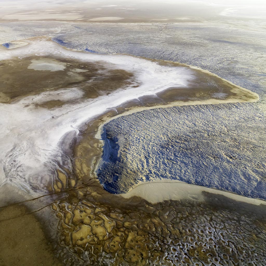 Aerial abstract image of from my flight over Lake Eyre