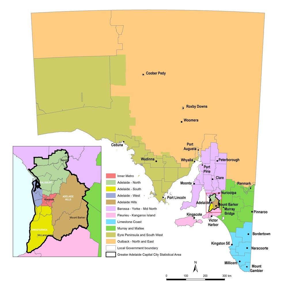 South Australia regions map